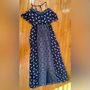 Princess Vera Wang Navy Paisley Dress
